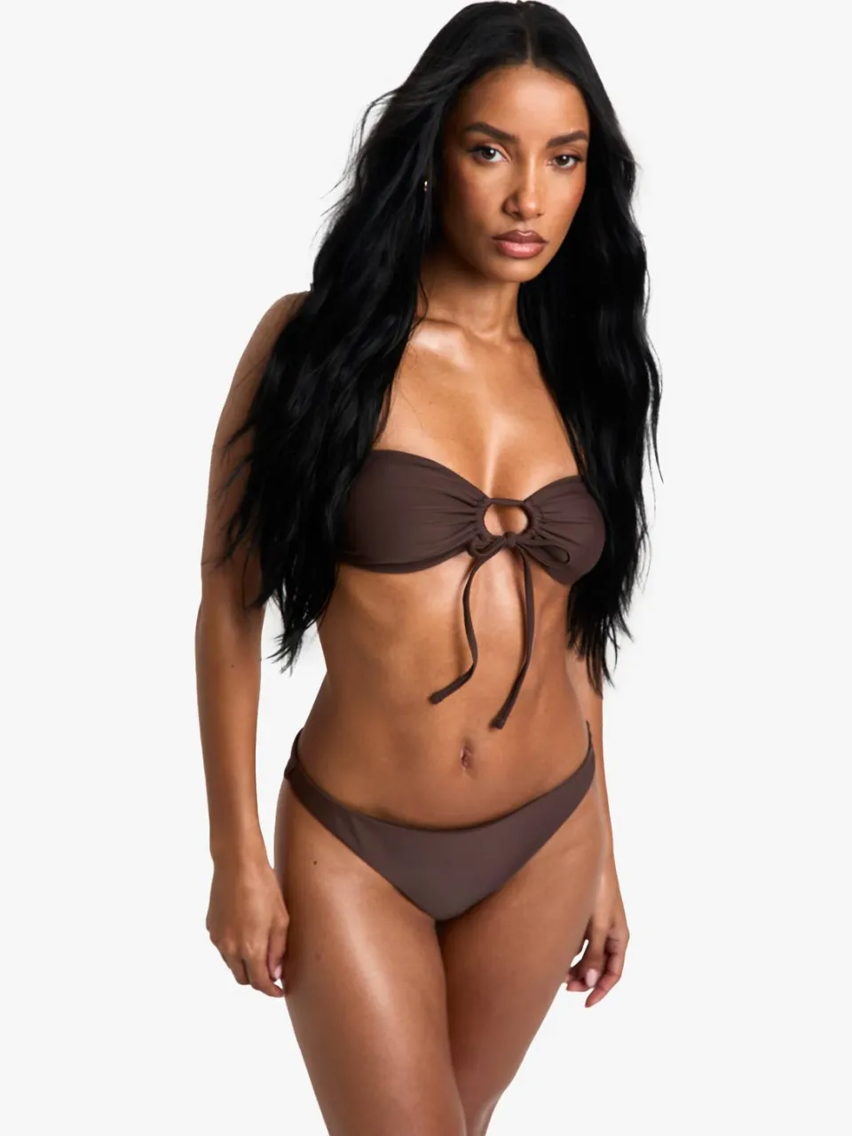 boohoo Dames Swimwear Essentials Multiway Bandeau Bikini Top Chocoladebruin