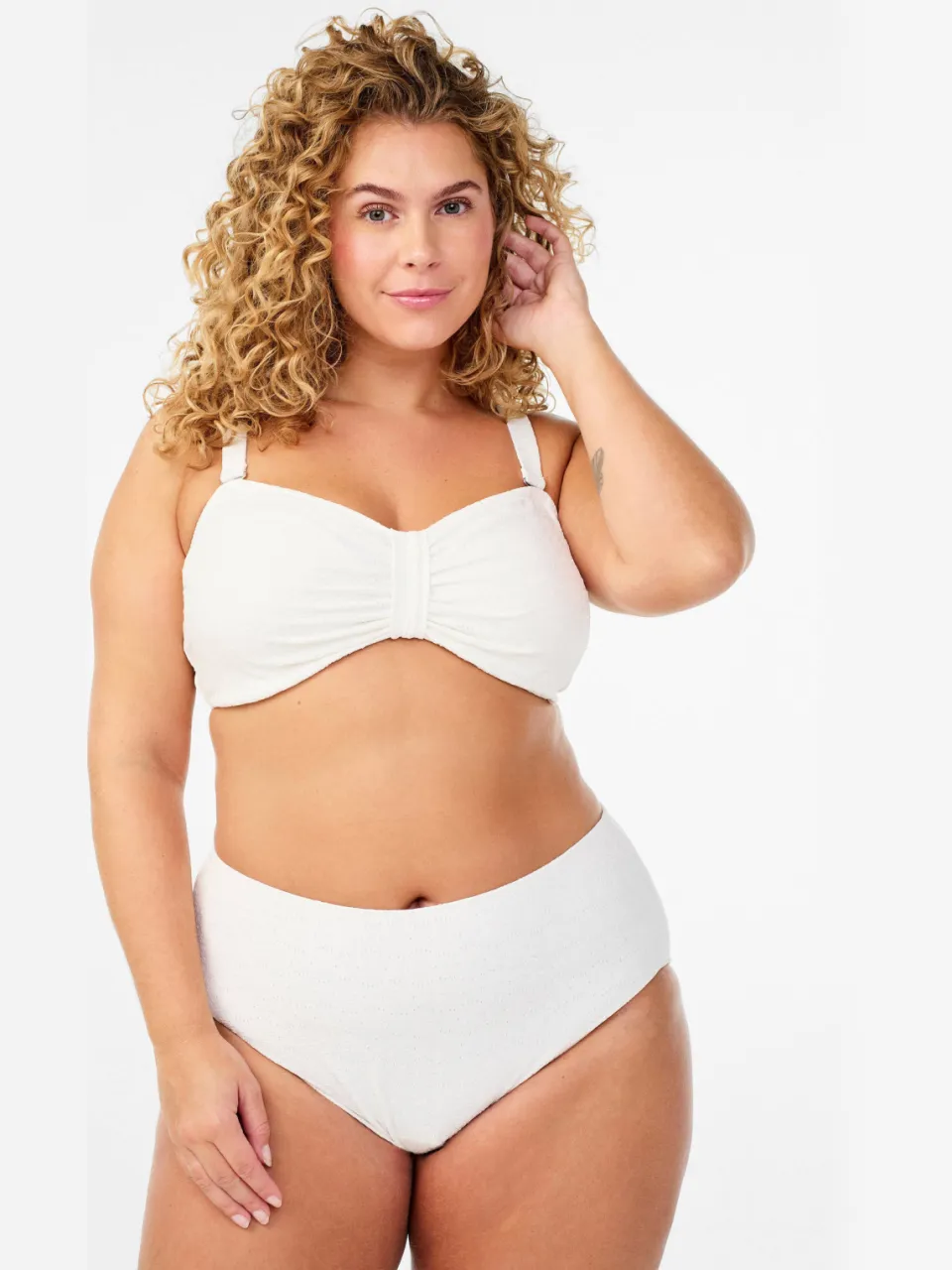 Zizzi Salina bandeau bikinitop wit