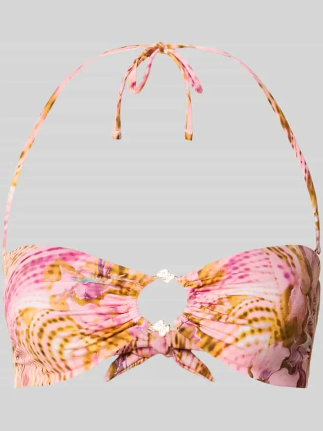 Guess slim fit bikinitop met logodetail model 'Ines' Roze