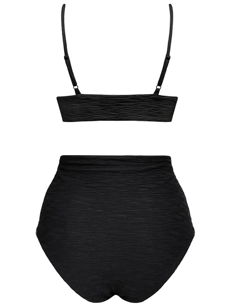 Anekdot dames vegan Bikini Set Jacquard Leona Core High Zwart, foto 2