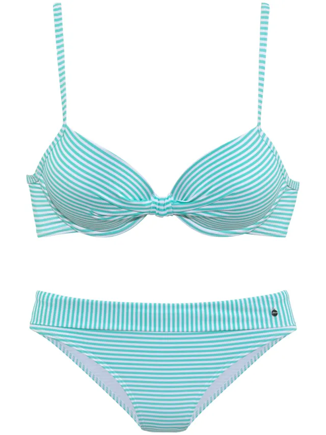 beugelbikini mint wit gestreept mint/wit