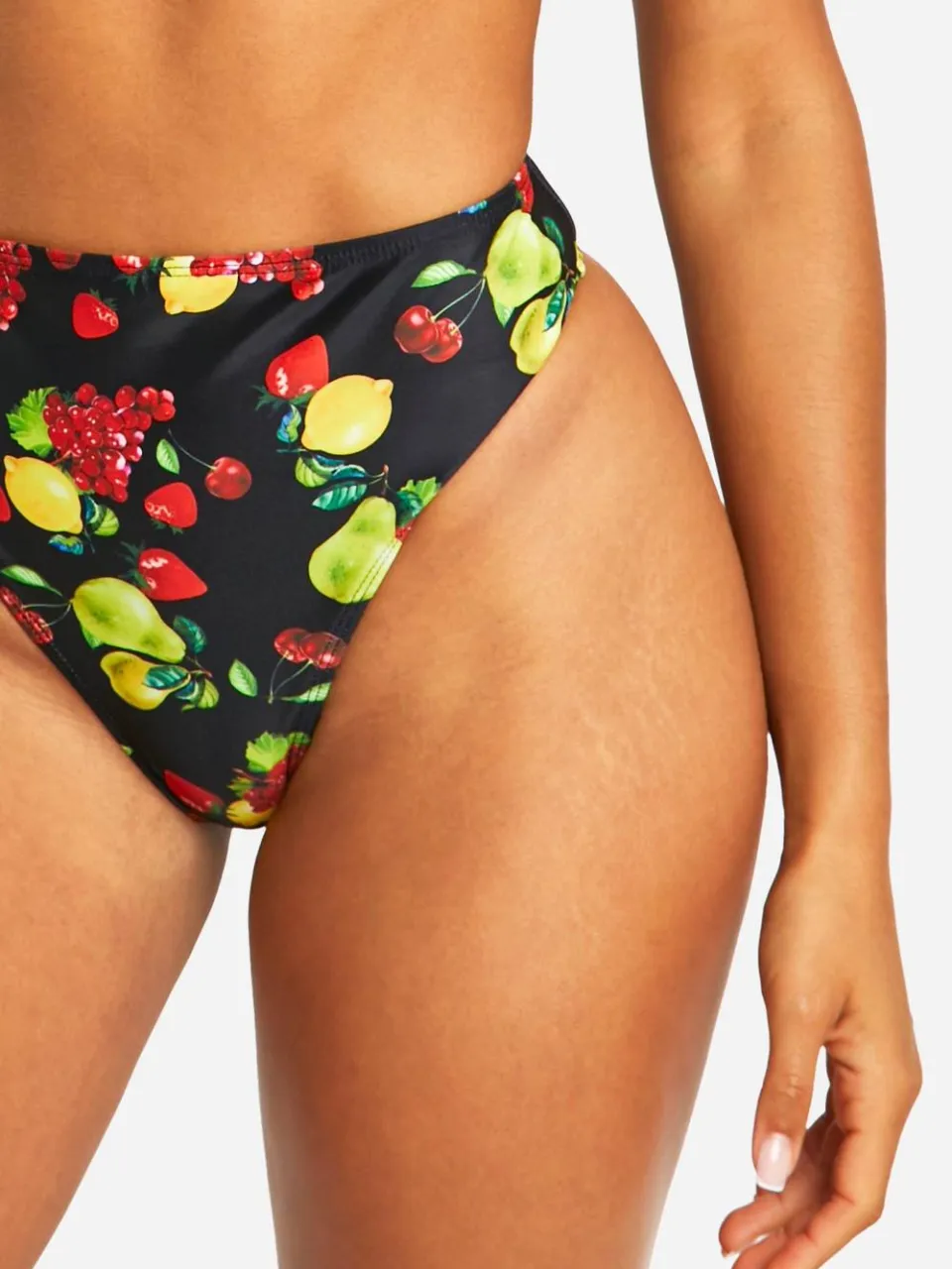 boohoo Dames Fruitprint Hipster Bikini-slip zwart, foto 4