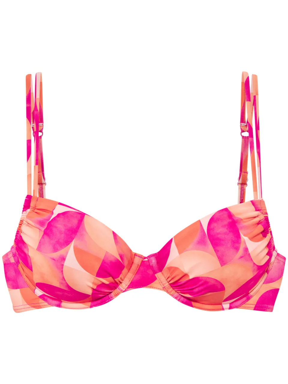 beugelbikinitop roze oranje met print, foto 2
