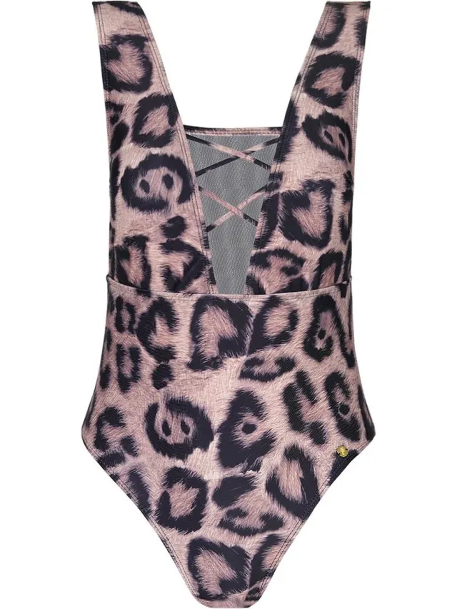 YW YEHWANG Badpak met dierenprint Bruin Bruin - Dierenprint