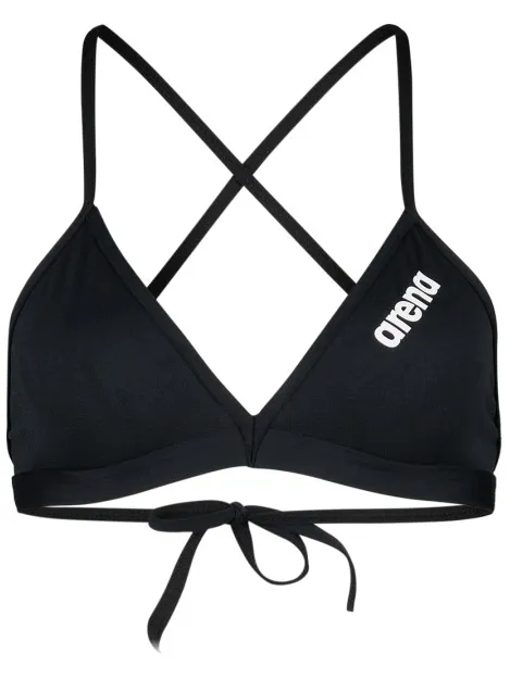 Arena Women's Team Swim Top Tie Back Solid - Bikinitop, zwart