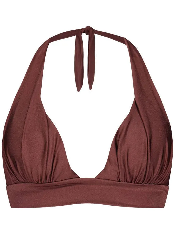Barts Isla voorgevormde triangel bikinitop donkerbruin, foto 2