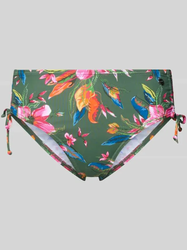 Lascana slim fit bikinibroekje met rimpelingen model 'Malia' Olijfgroen