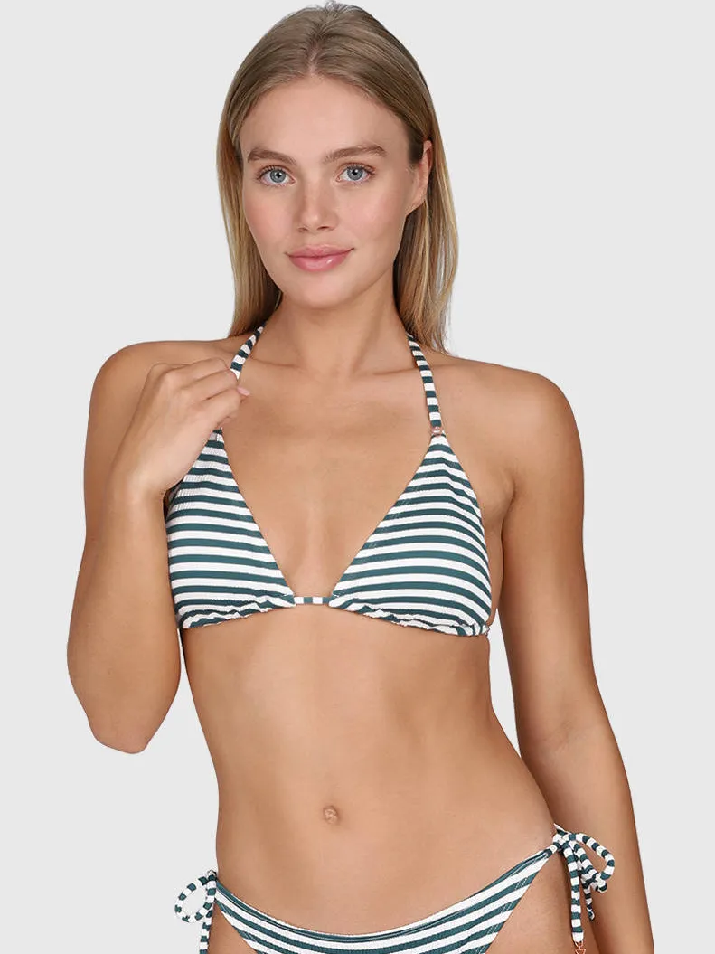 Brunotti Novalee voorgevormde triangel bikinitop groen/wit, foto 7