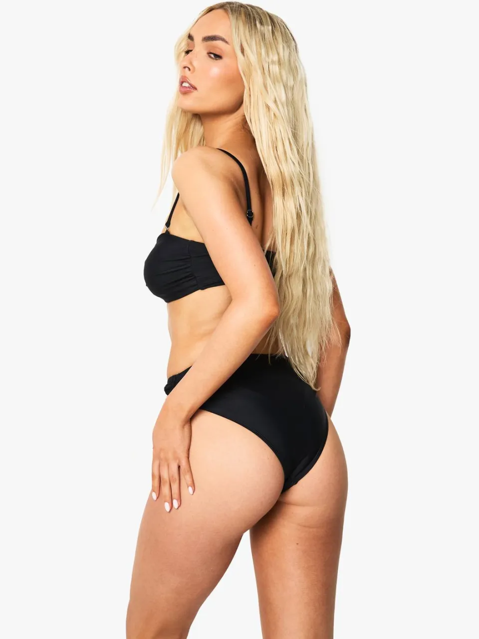 boohoo Dames Swimwear Essentials Hoge Taille Slip zwart, foto 2