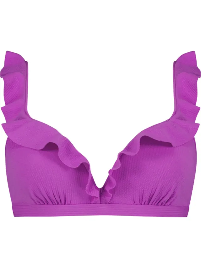 Beachlife Purple Flash ruffle bikinitop Paars