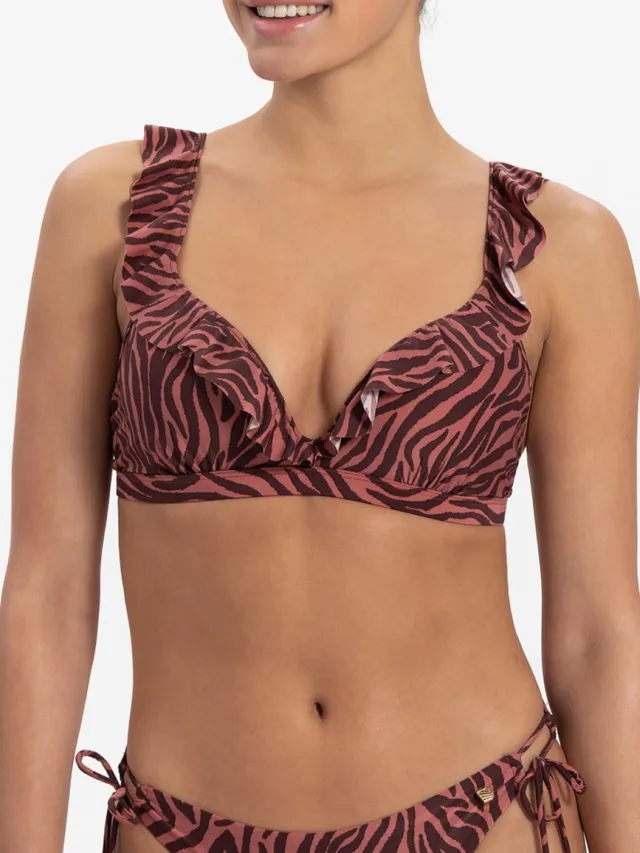 Beachlife Zebra Dames Bikinitopje Roze, Paars, Print