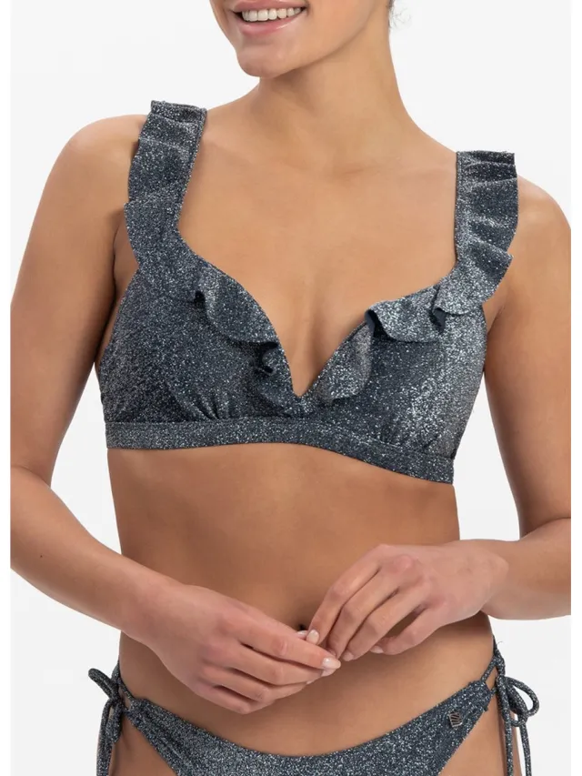 Beachlife Sea Glitter Dames Bikinitopje Zilver