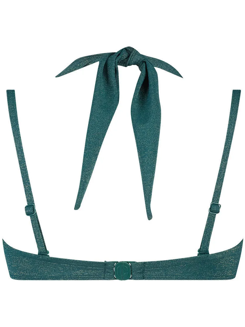 Ten Cate Beach TC WOW voorgevormde halter bikinitop donkergroen, foto 3