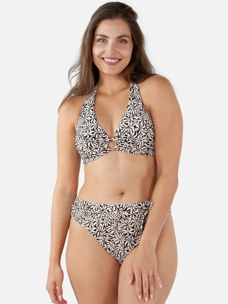 Barts Mahry voorgevormde halter bikinitop zwart/ecru, foto 4