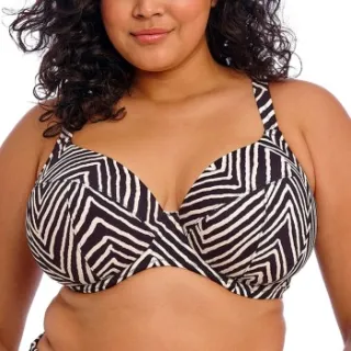 Elomi Fiji Falls Plunge Bikini Top Zwart,Blauw,Wit,Versch.kleure/Patroon