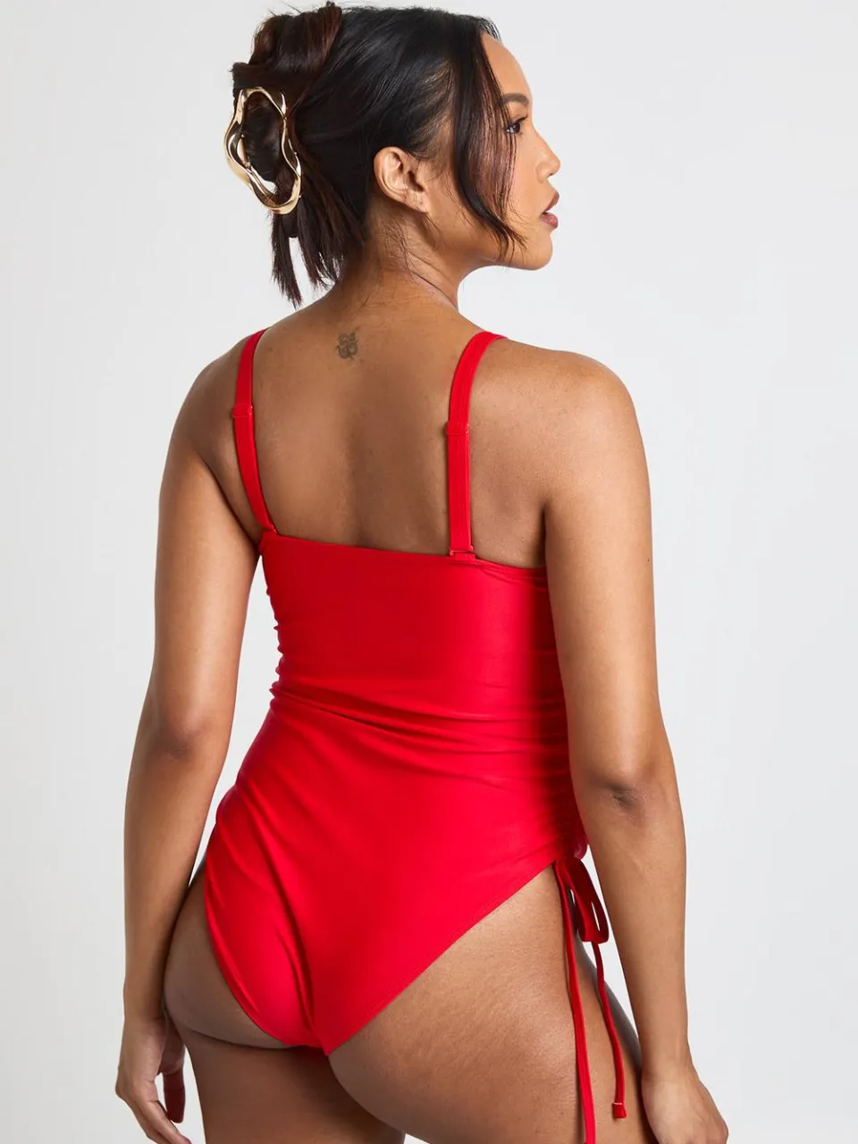 boohoo Dames Zwangerschaps Badpak Met Gerimpelde Zijkanten En Vierkante Hals rood, foto 3