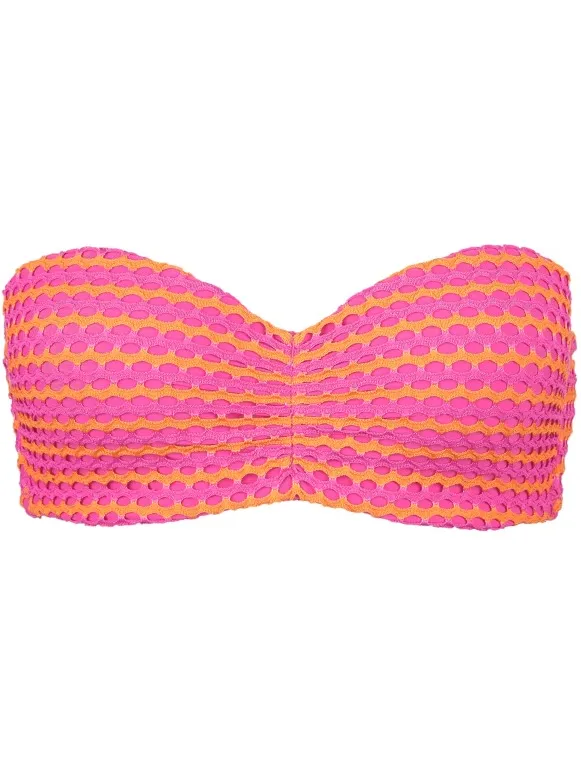 Seafolly Women's Mesh Effect Bustier Bandeau - Bikinitop, roze