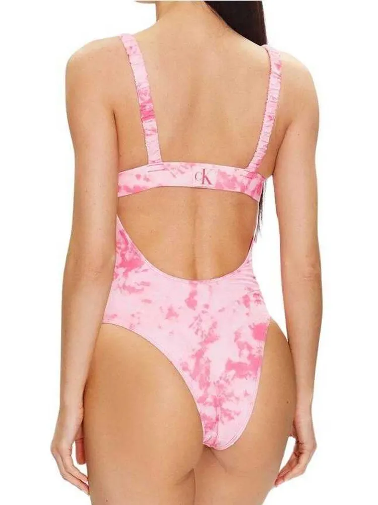 Calvin Klein Dames/Dames Stropdas One Piece Zwempak (Roze)