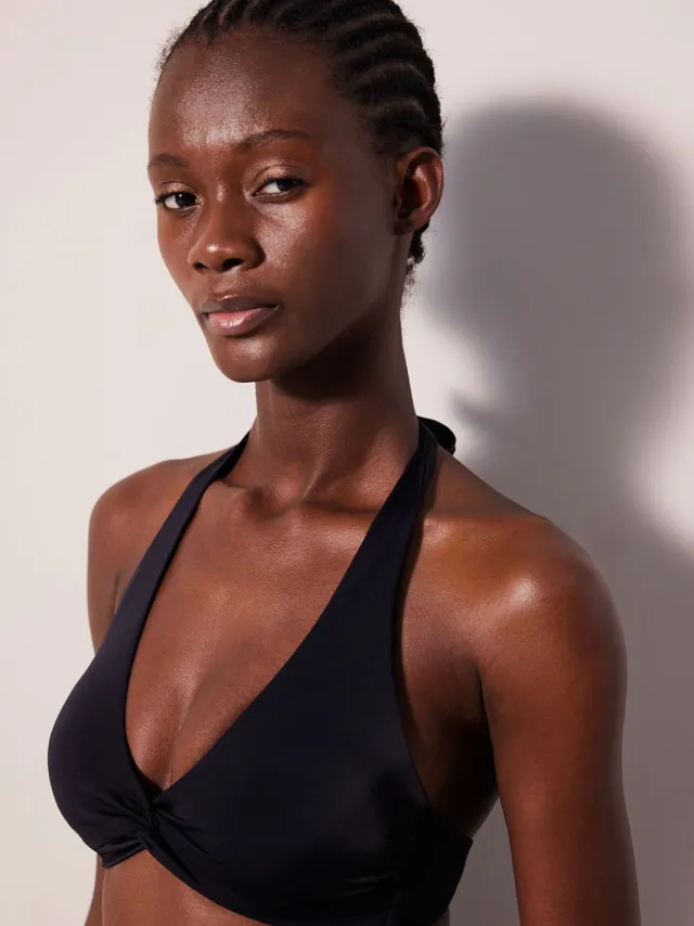 Penti Effen Driehoek Halter Bikini Top Zwart