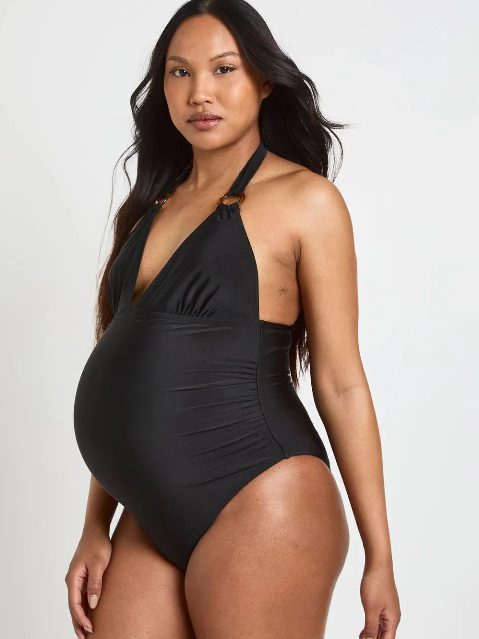 boohoo Dames Zwangerschapsbadpak Met Plunge Halslijn En Decoratieve Details zwart, foto 2