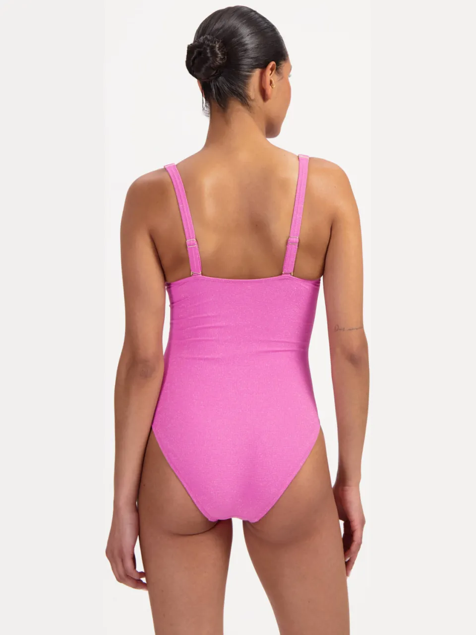 Beachlife halter badpak met lurex roze, foto 3
