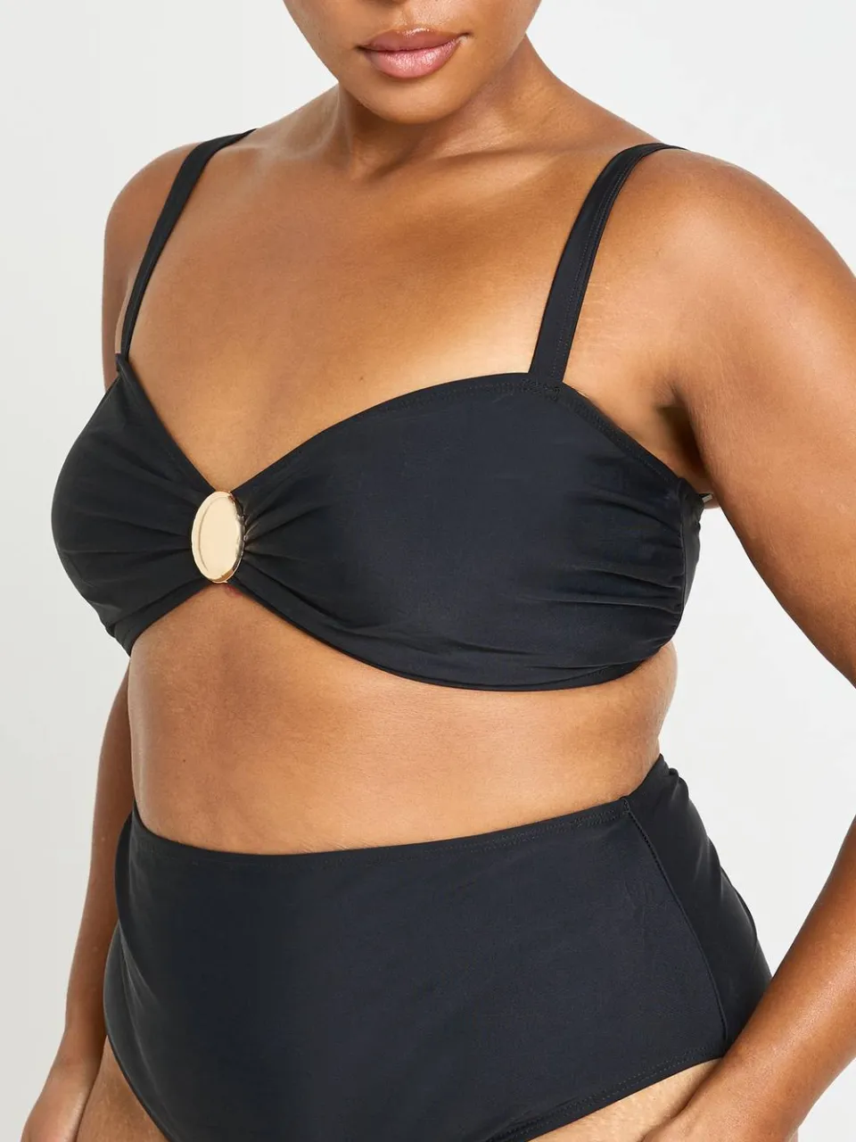boohoo Dames Plus Bikinit Top Met Trim Detail & Hoge Taille Slip Set zwart, foto 4