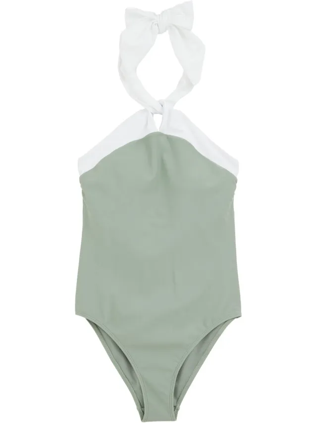 WE Fashion Dames halterbadpak Light green