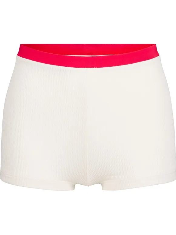 Seafolly Band Wave Belted Boyleg Pant - Bikinibroekje, wit