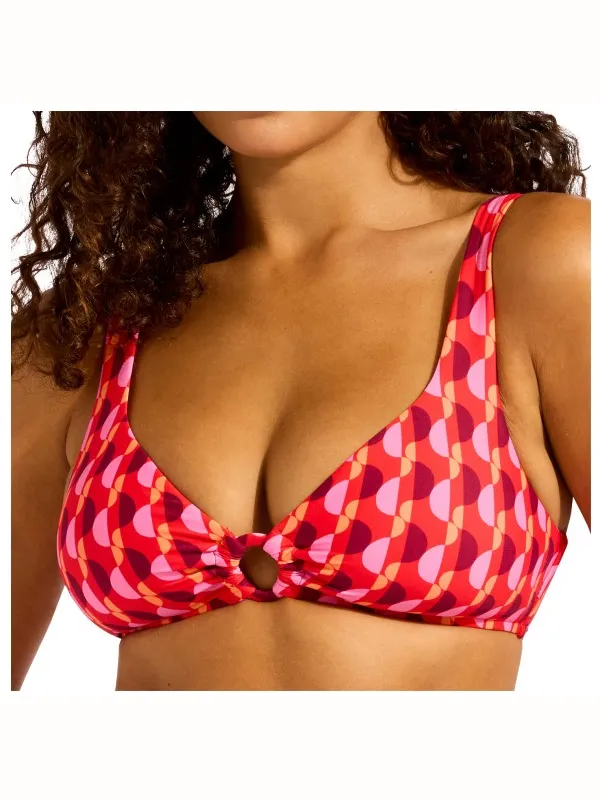 Seafolly Women's Sorrento Ring Front Tank - Bikinitop, meerkleurig