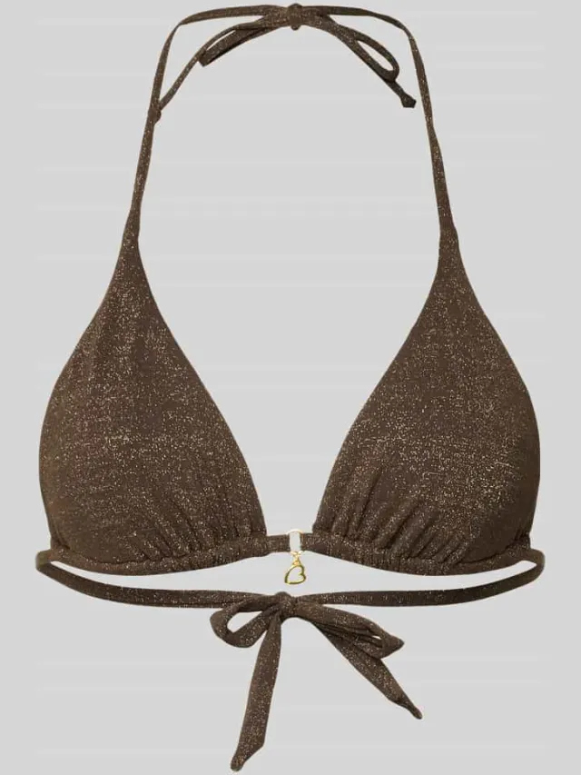 banana moon Traingelbikini met vetersluiting, model 'RICO LIGHTGLITTER' Middenbruin