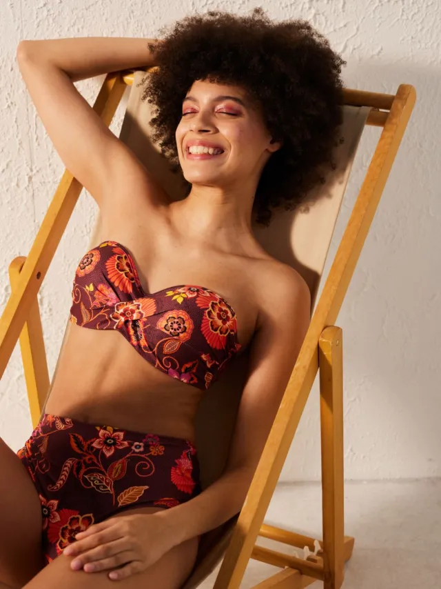 Penti Hoge Taille Bloemen Hipster Bikini Onderkant Veelkleurig