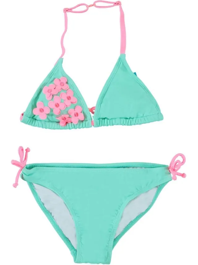 Nickey Nobel mintgroene triangle bikini Lois flamingo flower
