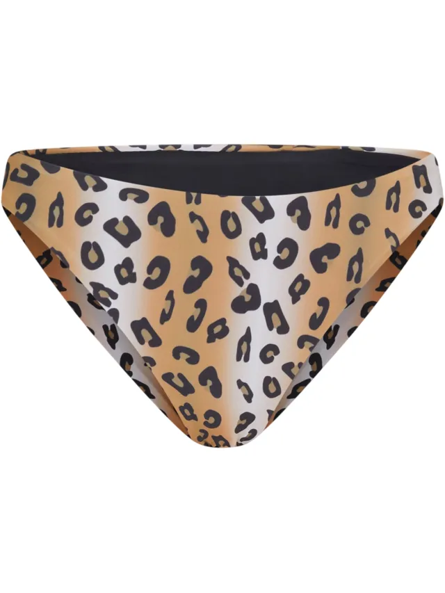 Brave Soul Omkeerbare bikinibroekjes met luipaardprint voor dames (Zwart/Bruin)