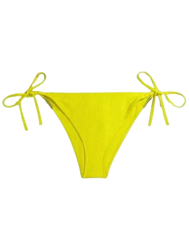 Calvin Klein Dames/Dames Bikinibroekje met Geribde Zijkant (Geel), foto 2