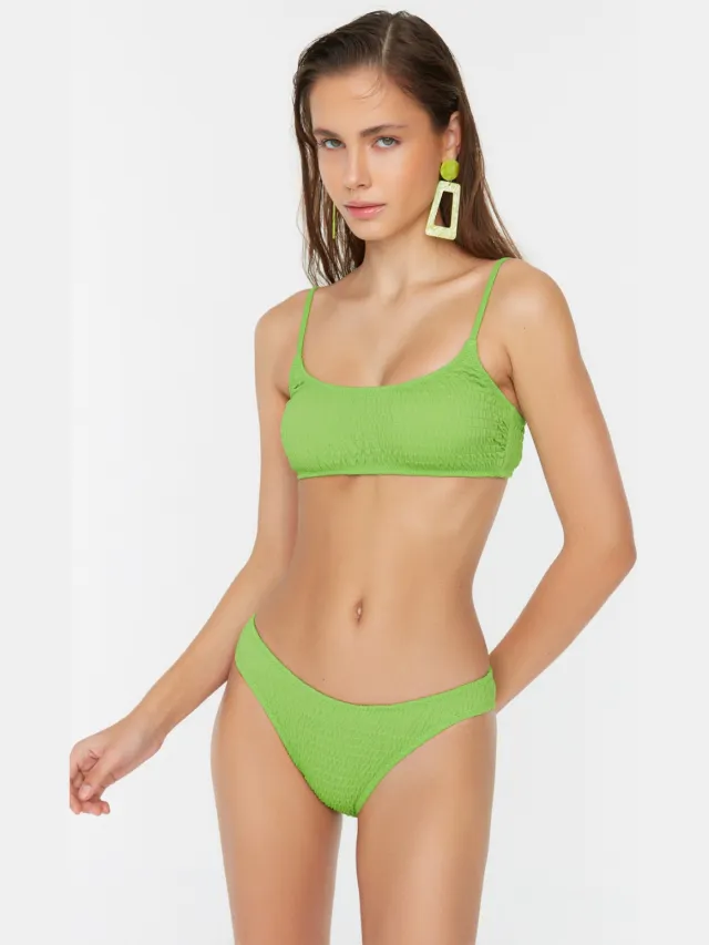 Trendyol Dames Lage Taille Bikini Onderbroek Groen