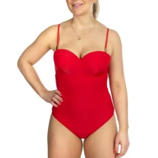 Calvin Klein Structured Bandeau One Piece badpak rood