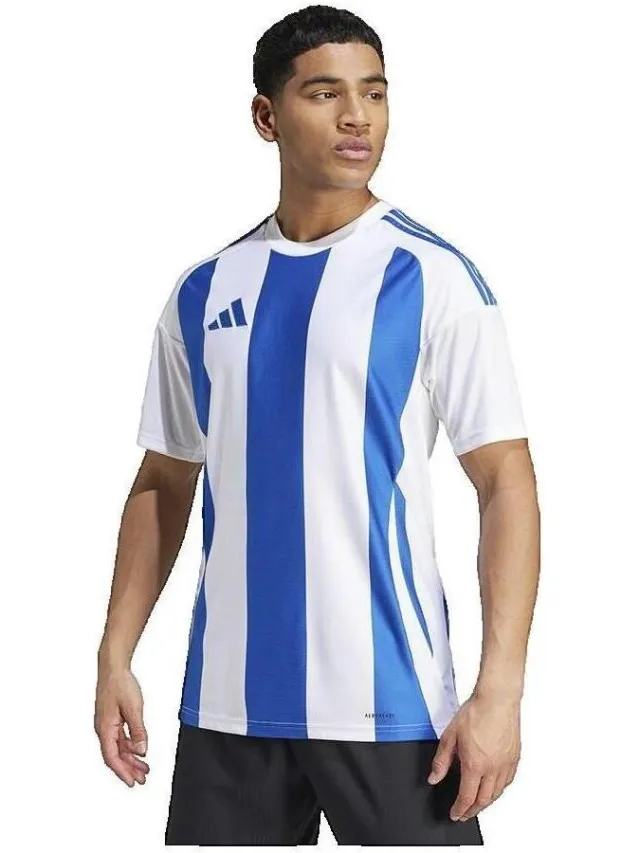 Adidas Striped 24 Player voetbalshirt wit