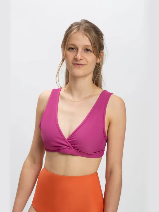 MATONA dames vegan Bikinitop Wrap Front Paars
