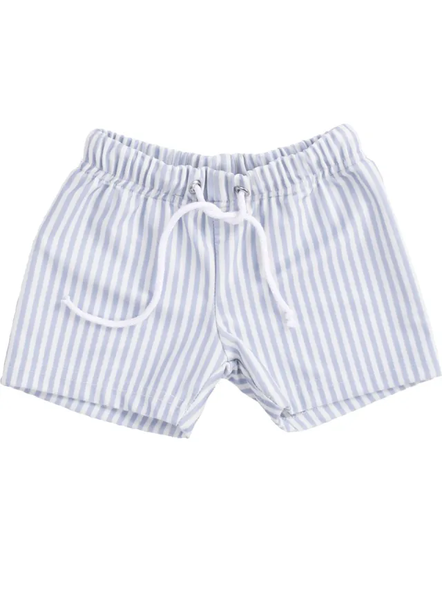 Swim Essentials Zwemboxer - Blauw/Wit - Blue Stripes - 74/80