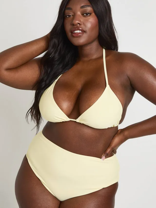 boohoo Dames Plus Essentials Hoge Taille Slip citroen, foto 2