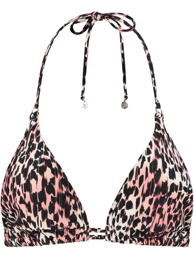 Cyell voorgevormde triangel bikinitop roze panterprint, foto 2