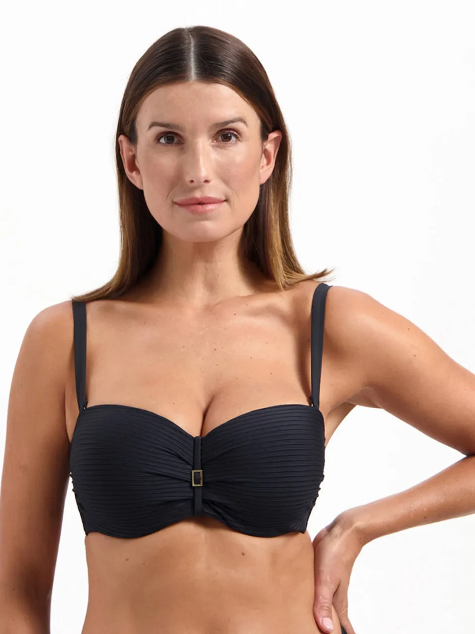 Cyell voorgevormde strapless bandeau bikinitop zwart, foto 4