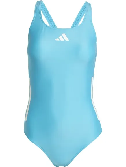 Adidas Women's 3 Stripes Bold Swimsuit - Badpak, blauw