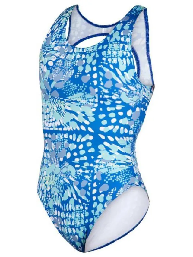 Z3R0D 1-delig zwempak voor dames Z3R0D Sculp Wild Animal Blauw
