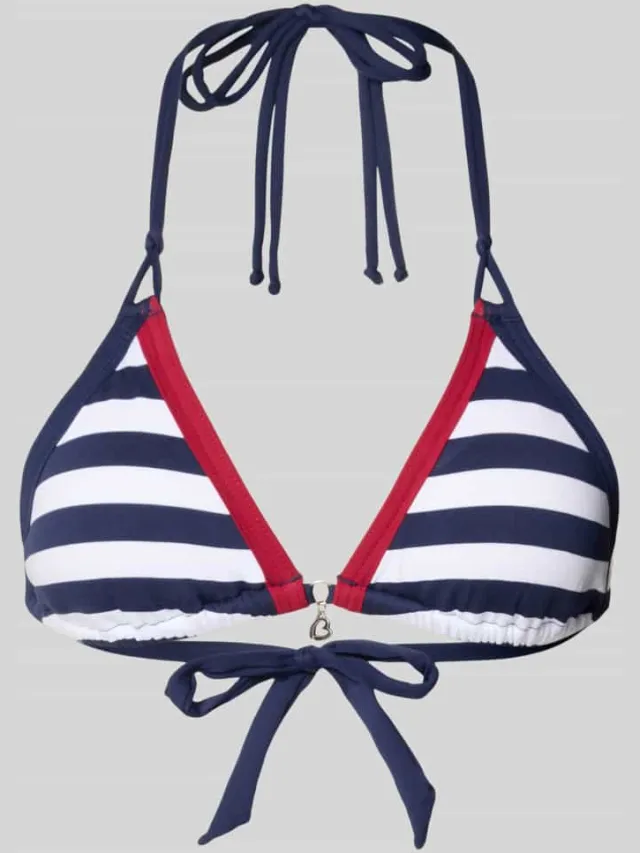 banana moon Bikinitop met vetersluiting model 'BLUCO NAVY' Donkerblauw