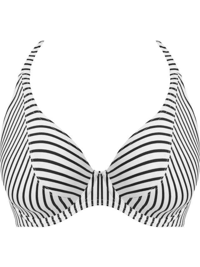Freya JEWEL COVE UW HALTER BIKINI TOP Dames Bikinitopje - Stripe Black - Maat 70F (EU) Wit