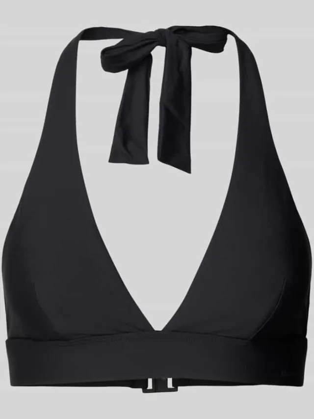 Marc O'Polo Bikinitop met V-hals, model 'Essentials' Zwart