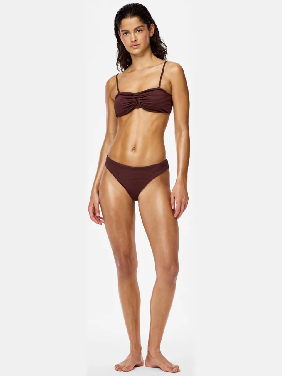 Pieces voorgevormde triangel bikinitop PCBAOMI petrolgroen, foto 4