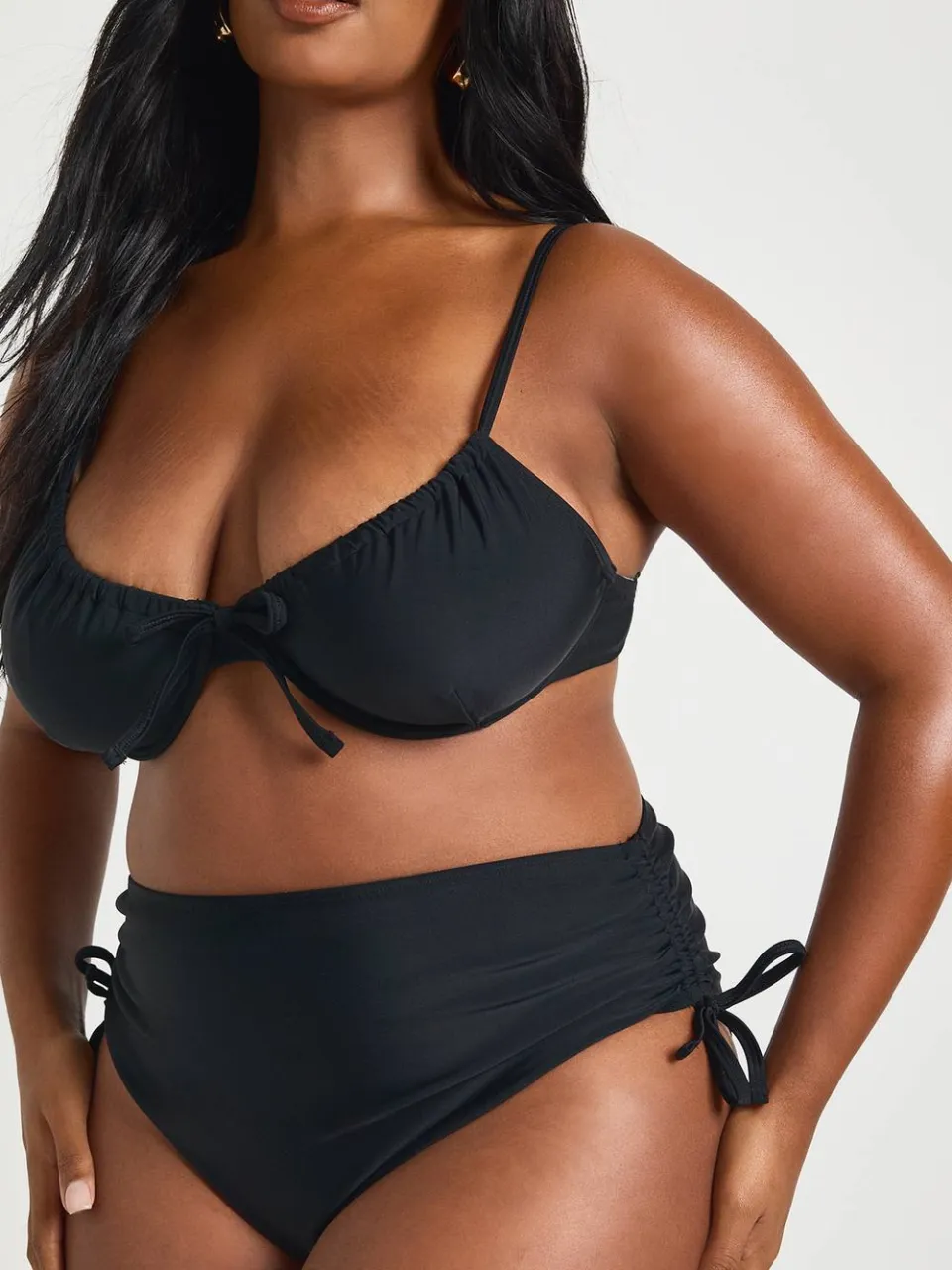 boohoo Dames Plus Zwemkleding Essentials Buikcontrole Hoge Taille Slip zwart, foto 3