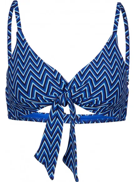 Seafolly Women's Cleo Twist Tie Front Bralette - Bikinitop, blauw